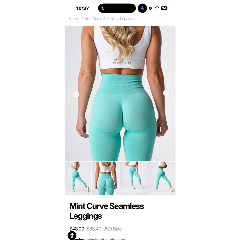NVGTN Curve Seamless Leggings Sz. Small NWOT Mint - Picture 5 of 7